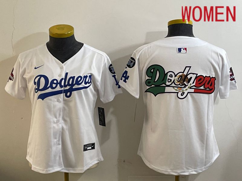 Women Los Angeles Dodgers Blank White Game 2024 Nike MLB Jersey style 12093